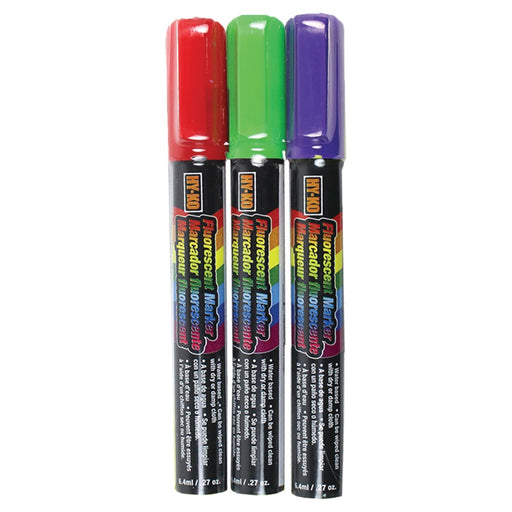 3 Pack Fluorescent Window Markers, Red/Green/Purple (3 pcs.)