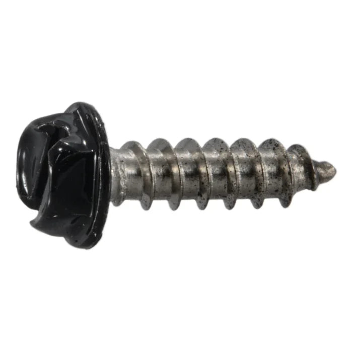 Black Painted 18-8 Stainless Steel Hex Washer Head Sheet Metal Screws