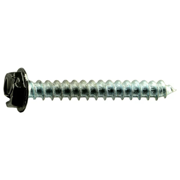 Black Painted Steel Slotted Hex Washer Head Sheet Metal Screws