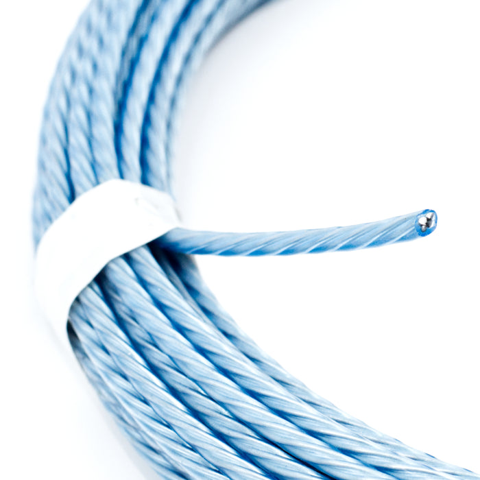 Wire Stranded Blue 19 WG x 50' 4 Strand Blue Vinyl Coated Galvanized Steel Guy Wire ...