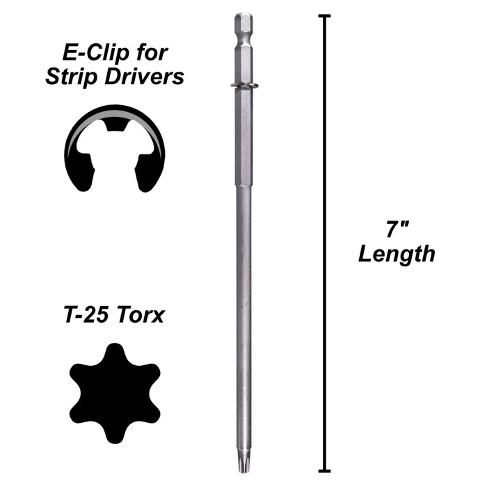 T-25 x 7" SaberDrive® Star Drive Strip Screw Bits (5 pcs.)