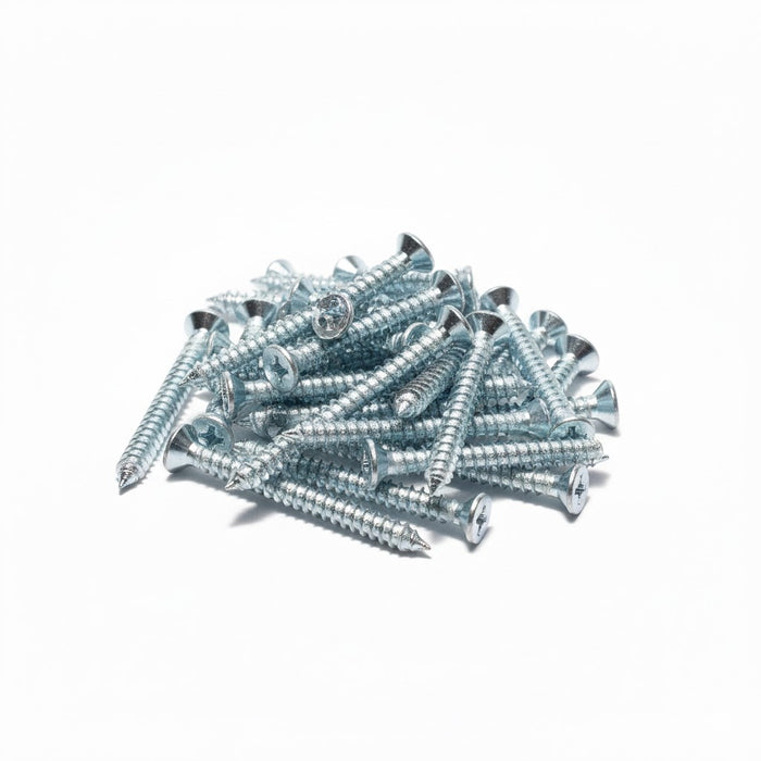 #14 x 4" Zinc Plated Steel Phillips Flat Head Sheet Metal Screws