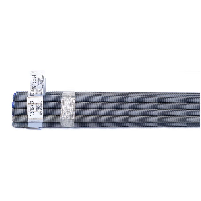 1/2"-13 x 24" Galvanized Steel Coarse Thread Threaded Rods (5 pcs.)