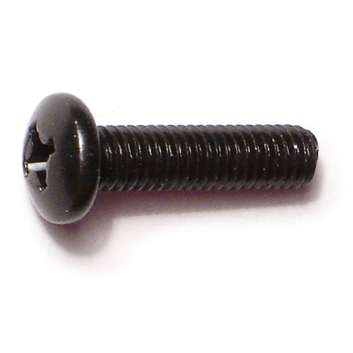 #10-32 x 3/4" Black Oxide Steel Fine Thread Phillips Pan Head Machine Screws (20 pcs.)