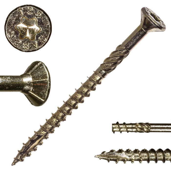 9 x 2-1/2" Star Drive Gold Multi-Purpose Saberdrive Screws 1 lb. Tub (88 pcs.)