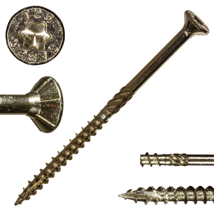 9 x 3" Star Drive Gold Multi-Purpose Saberdrive Screws 1 lb. Tub (73 pcs.)