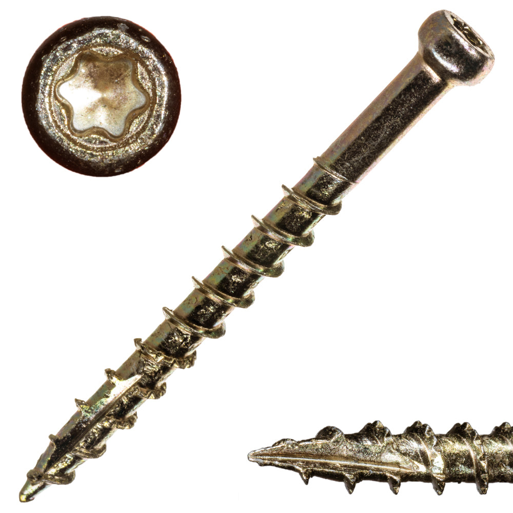 8 x 1-5/8" SaberDrive® Star Drive Yellow Zinc Trim Screws 1 lb. Tub (222 pcs.)