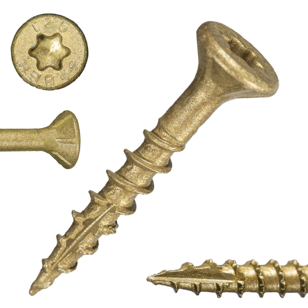 SaberDrive® Star Drive Construction Tan Deck Screws