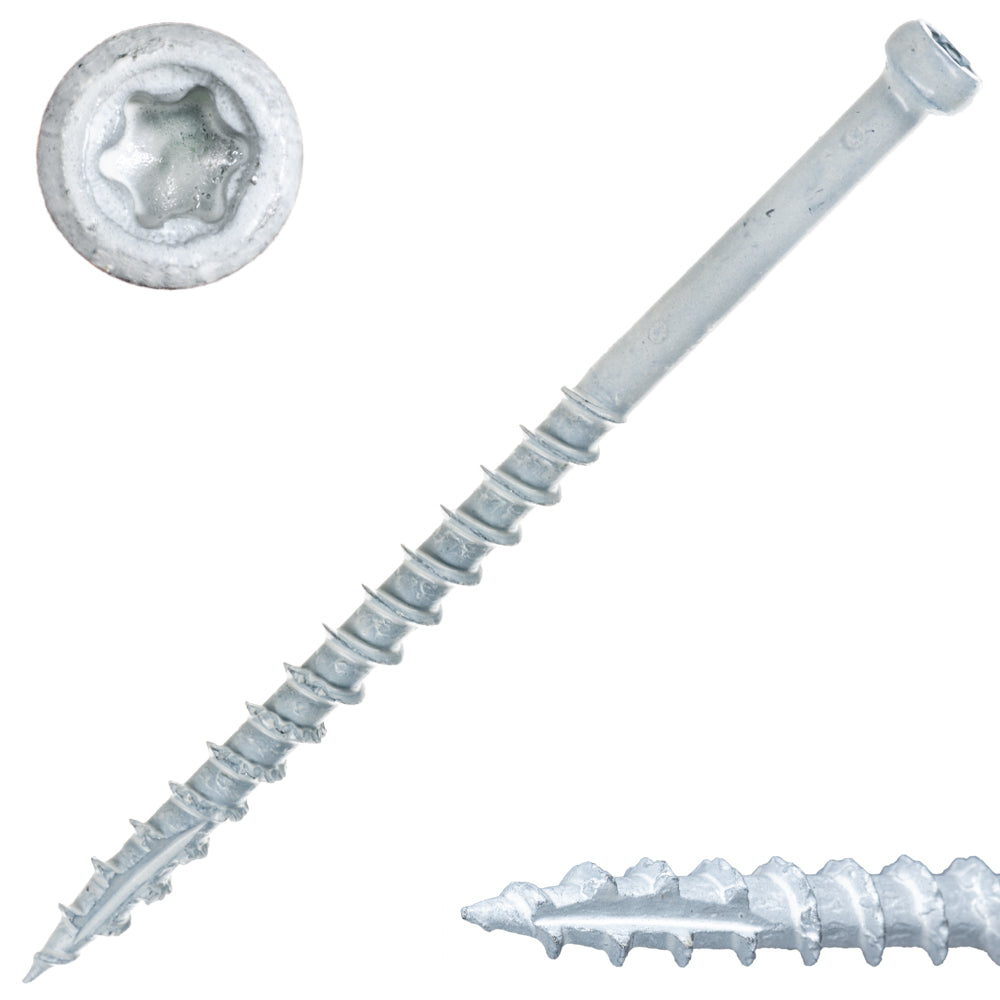 #8 x 2-1/2"SaberDrive®  White XL1500 Coated Steel Star Drive Trim Head Screws