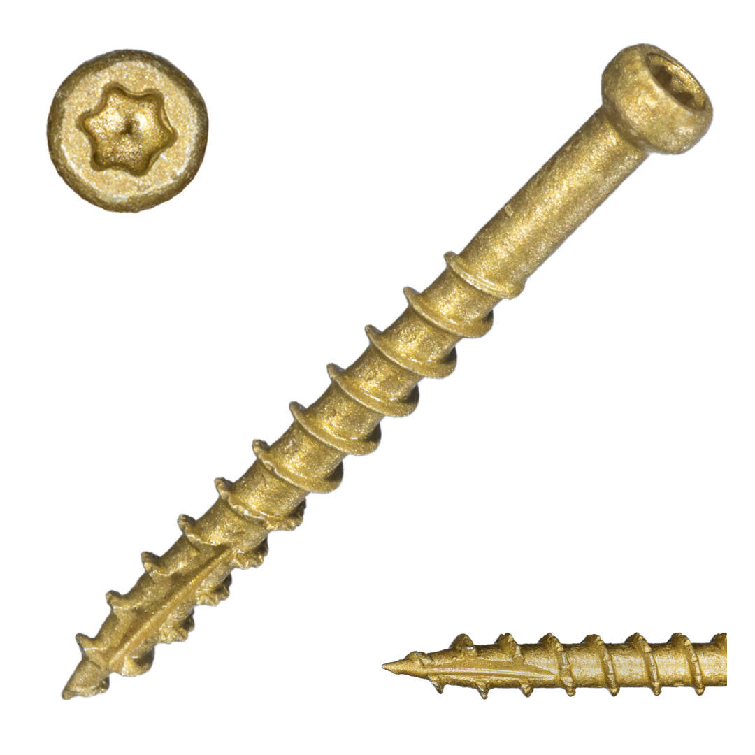 8 x 1-5/8" Star Drive Tan Trim Saberdrive Screws 1 lb. Box