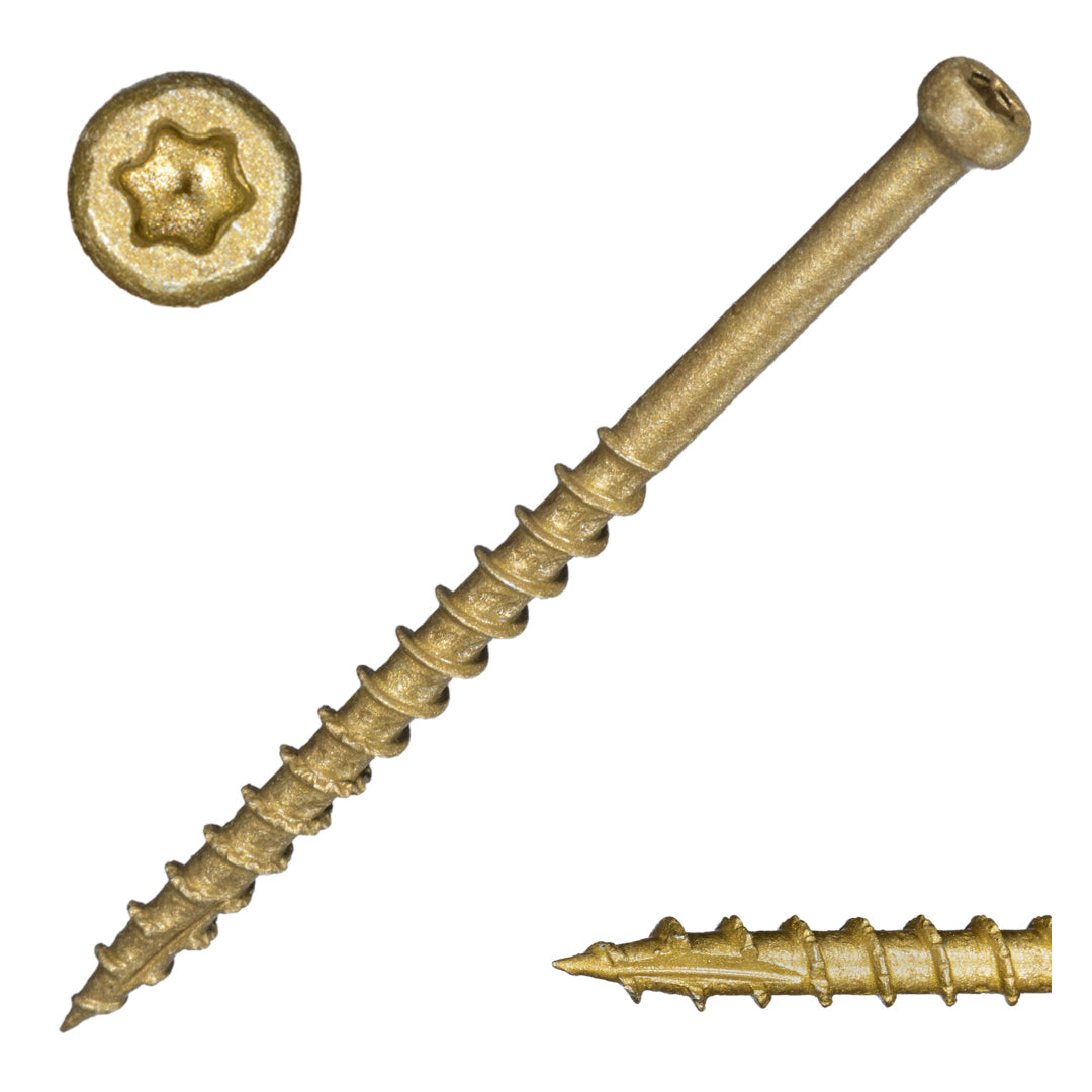 8 x 2-1/2" Star Drive Tan Trim Saberdrive Screws 1 lb. Box