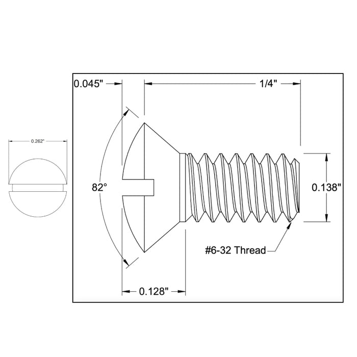 #6-32 x 1/4" White Slotted Oval Head Coarse Threaded Switch Plate Screws