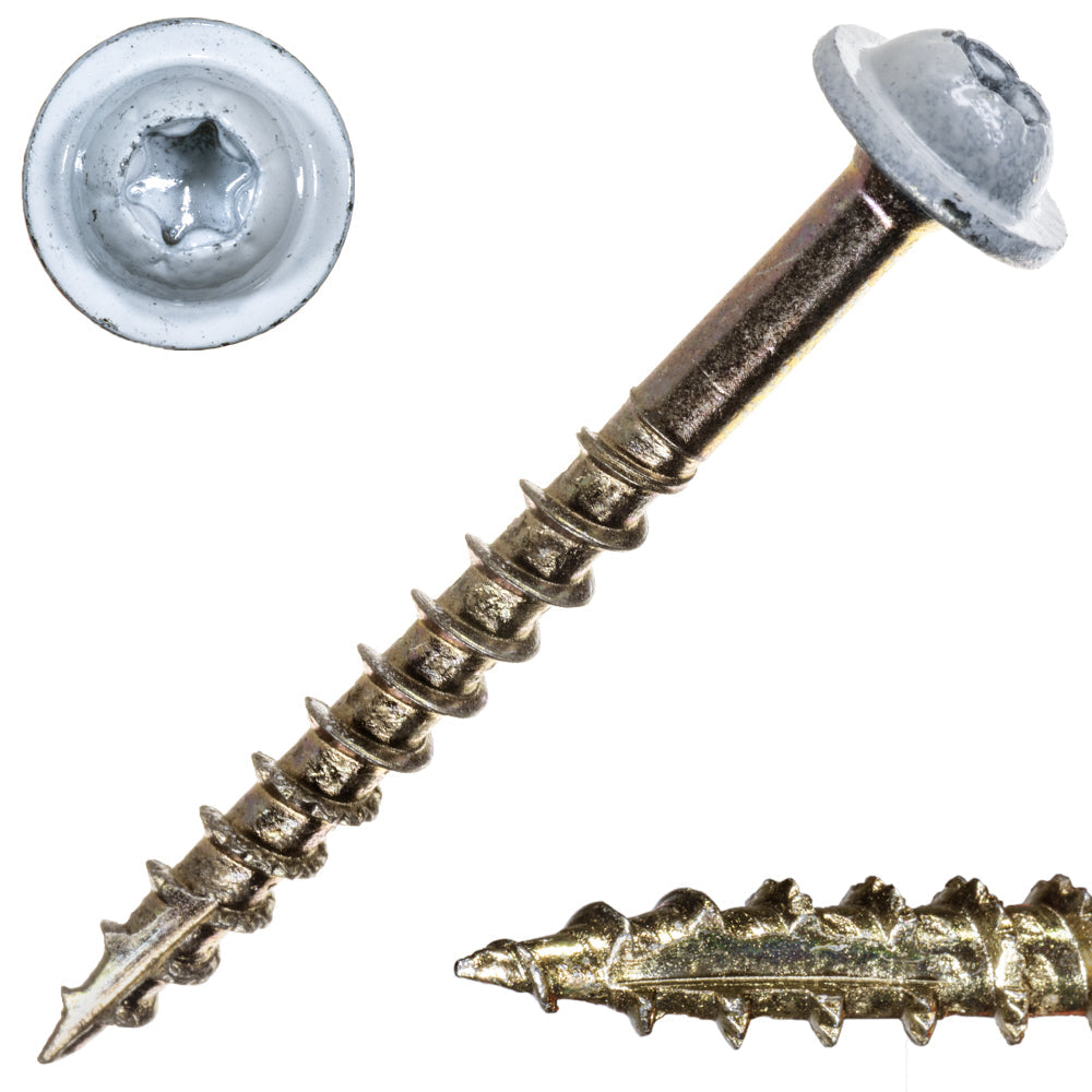 9 x 1-3/4" Star Drive White Cabinet Saberdrive Screws 1 lb. Box