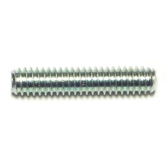 1/4"-20 x 1/4"-20 x 1-1/4" Zinc Plated Steel Coarse Thread Automotive Studs