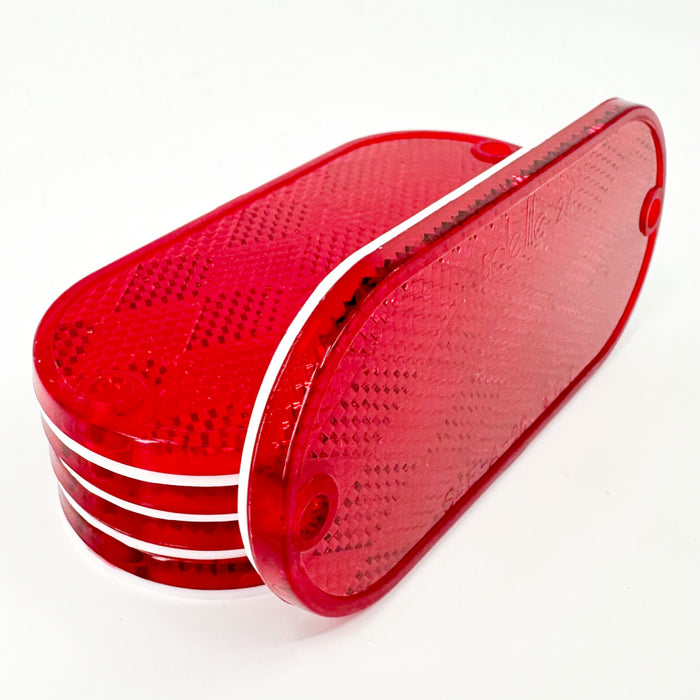 4-3/8" x 1-7/8" Red Plastic Reflectors with Mounting Holes (5 pcs.)