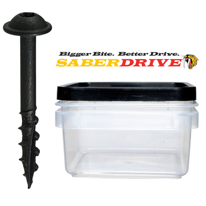 SaberDrive® Black Phosphate T-15 Star Drive Cabinet Pocket Screws