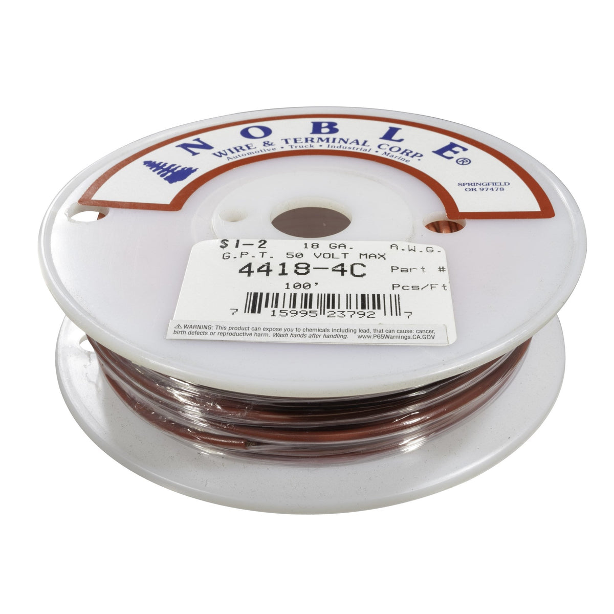 Noble™ 18 Gauge Primary Automotive Wire - GPT Stranded Copper, 18 AWG Auto Electrical Cable – Made in USA