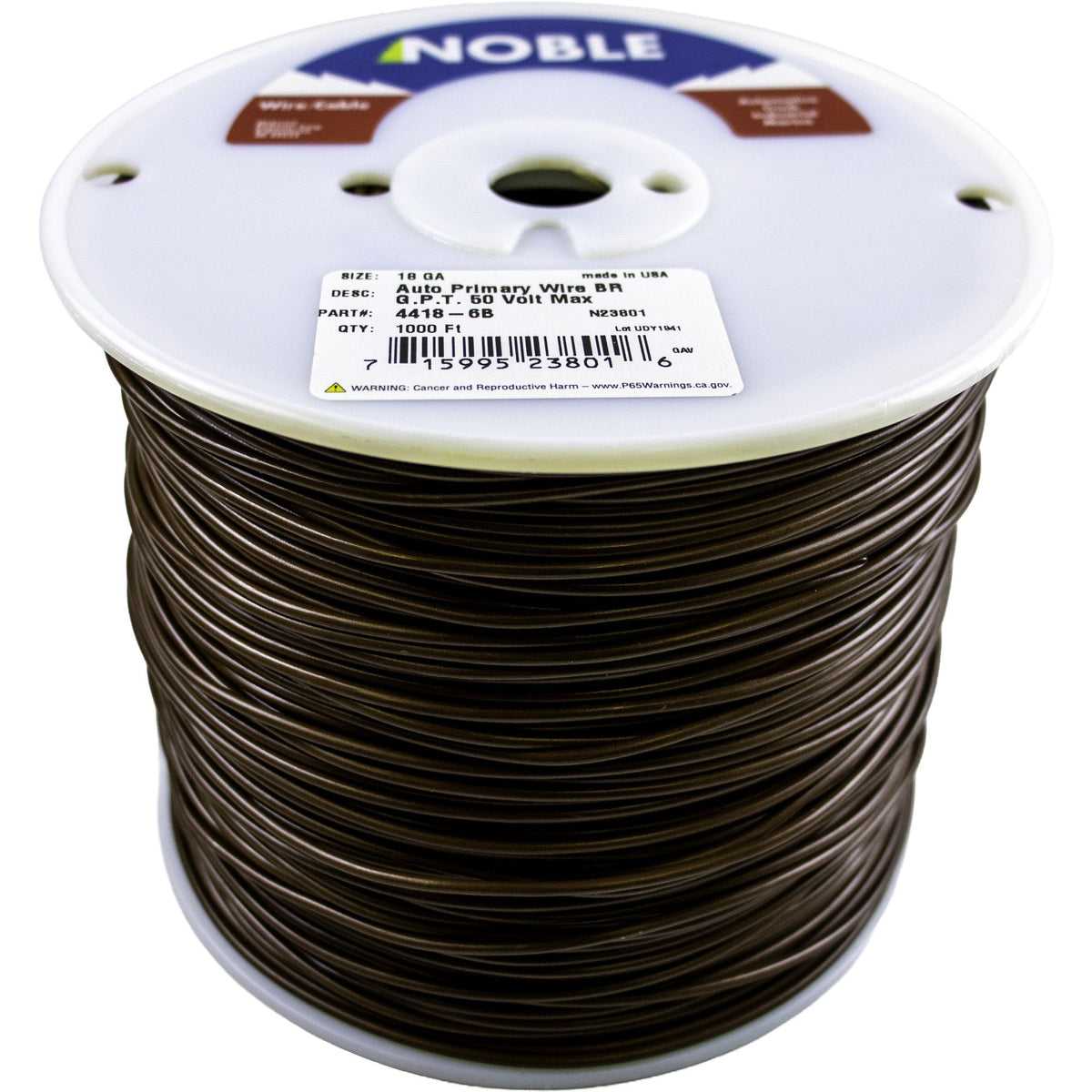 Noble™ 18 Gauge Primary Automotive Wire - GPT Stranded Copper, 18 AWG Auto Electrical Cable – Made in USA