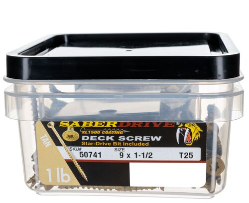 9 x 1-1/2" Star Drive Tan Deck Saberdrive Screws 1 lb. Tub (152 pcs.)