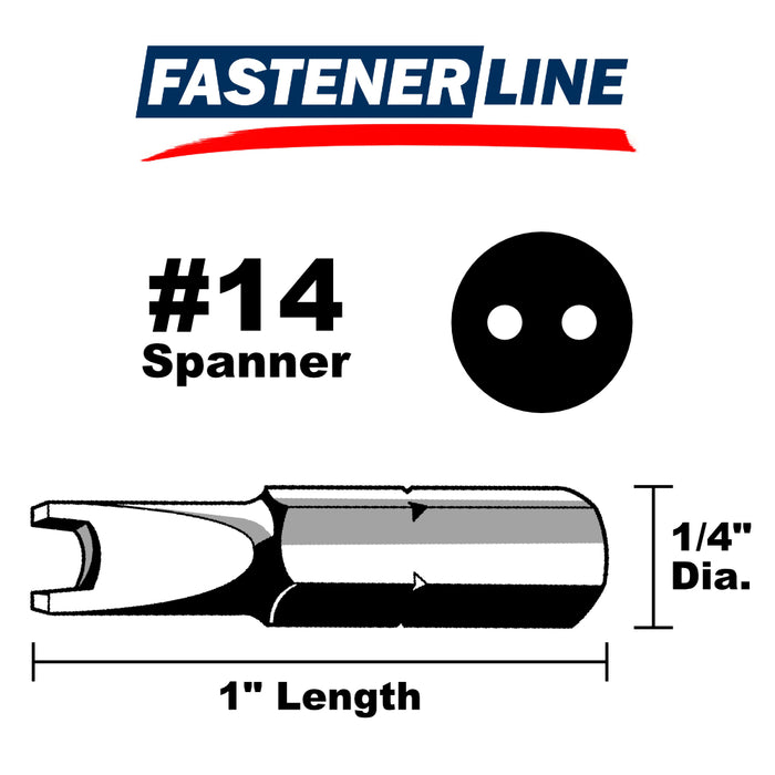 1/4" x 1" #14 Security Spanner Insert Bits (3 pcs.)