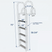 Measurement chart of a metal ladder with dimensions labeled