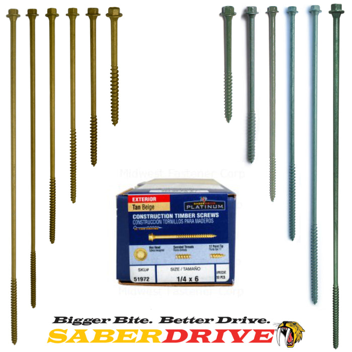 SaberDrive® XL1500 Head Head Construction Timber Lag Screws