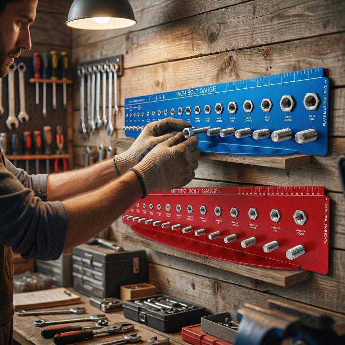 SAE & Metric Thread Checker Gauge Set - Nut & Bolt Fastener Sizing Tool