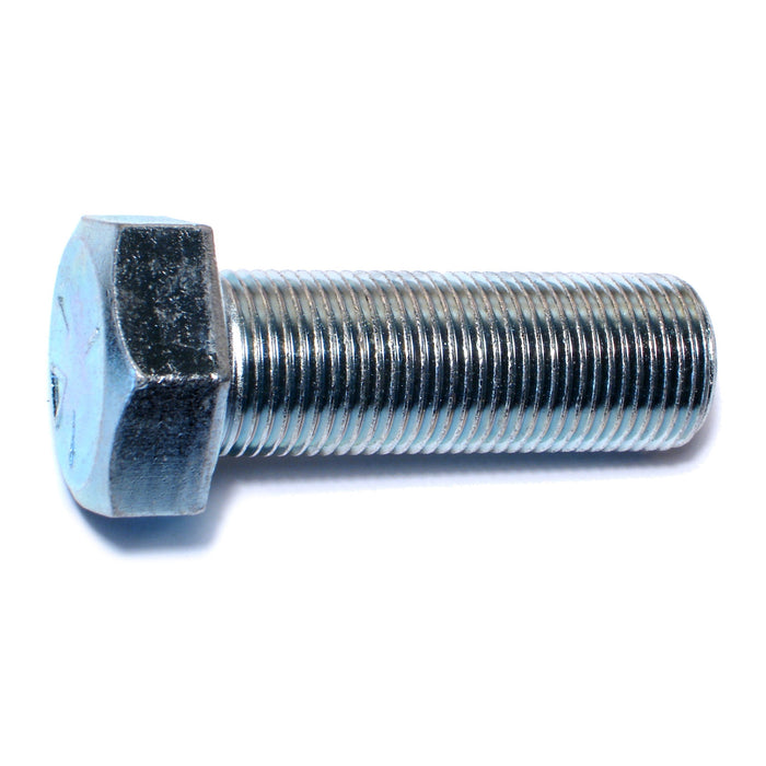 7/8"-14 x 2-1/2" Zinc Plated Grade 5 Steel Fine Thread Hex Cap Screws