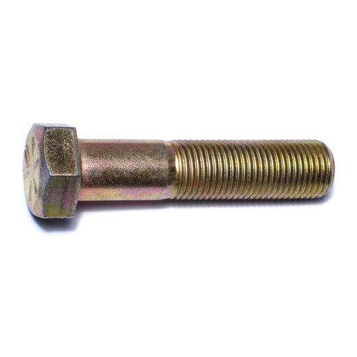 9/16"-18 x 2-1/2" Zinc Plated Grade 8 Steel Fine Thread Hex Cap Screws