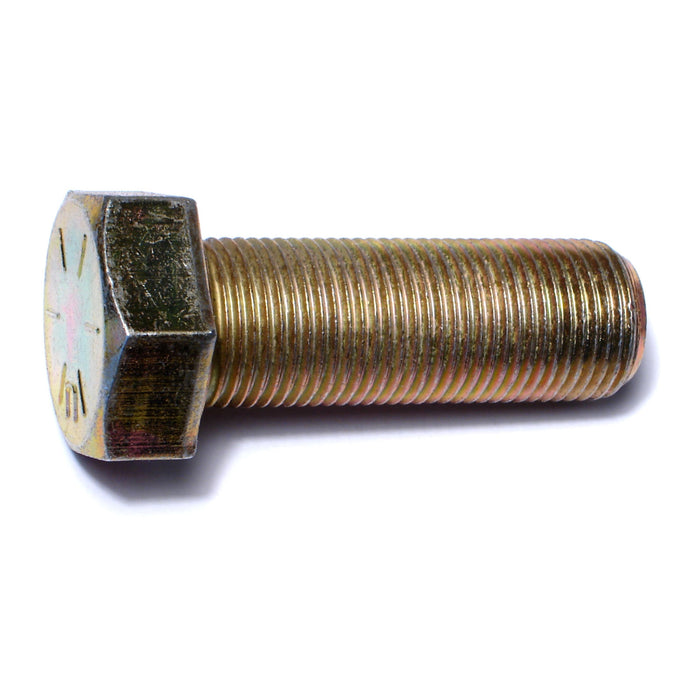 7/8"-14 x 2-1/2" Zinc Plated Grade 8 Steel Fine Thread Hex Cap Screws