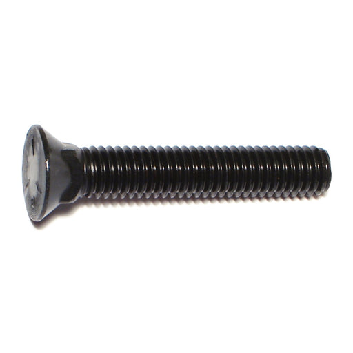7/16"-14 x 2-1/2" Plain Grade 5 Steel Coarse Thread Flat Head Plow Bolts