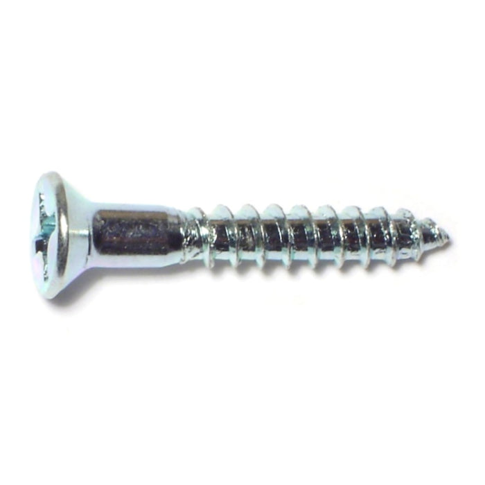 #10 x 1-1/4" Zinc Plated Steel Phillips Flat Head Wood Screws