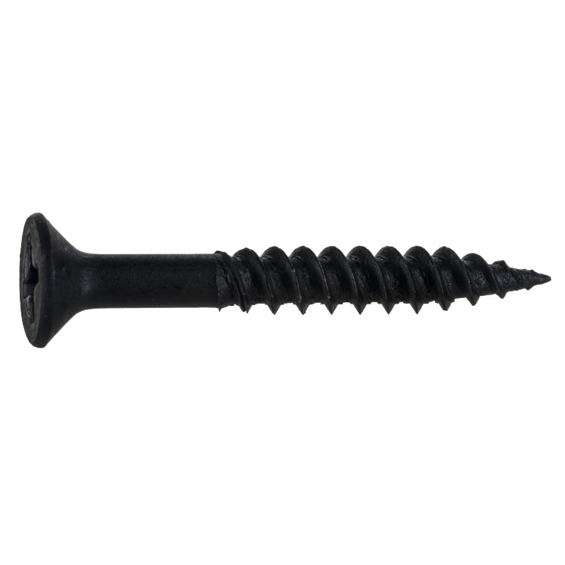 10 x 1-1/4" Black Phosphate Phillips Flat TwinFast Wood Cabinet Screws
