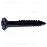 10 x 1-1/2" Black Phosphate Phillips Flat TwinFast Wood Cabinet Screws