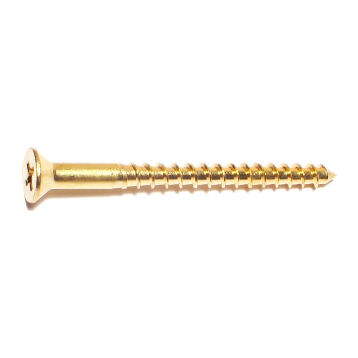 #8 X 1-1/2" Solid Brass Phillips Flat Head Wood Screws – 50-Piece – FAS