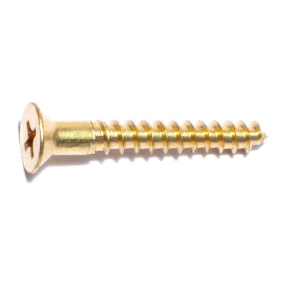 #9 x 1-1/4" Brass Phillips Flat Head Wood Screws