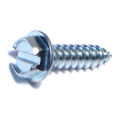 #8 x 5/8" Zinc Plated Steel Slotted Hex Washer Head Sheet Metal Screws