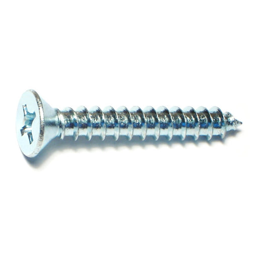 #12 x 1-1/2" Zinc Plated Steel Phillips Flat Head Sheet Metal Screws