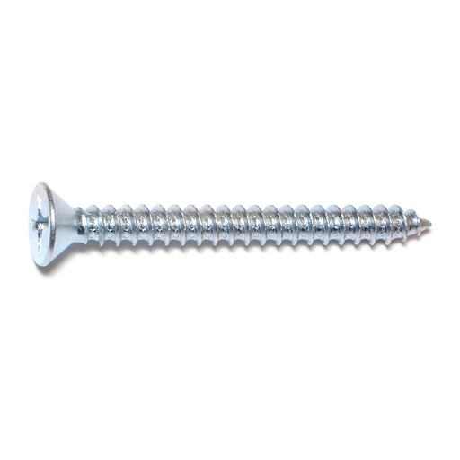 #14 x 2-1/2" Zinc Plated Steel Phillips Flat Head Sheet Metal Screws