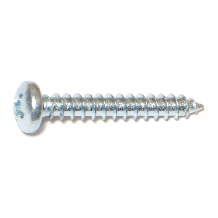 #12 x 1-1/2" Zinc Plated Steel Phillips Pan Head Sheet Metal Screws