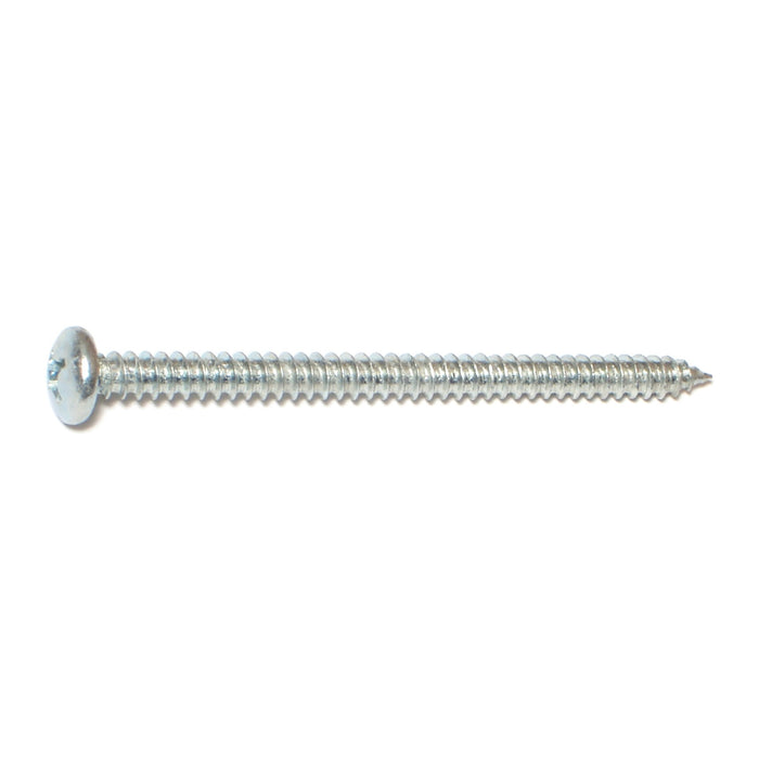 #12 x 3" Zinc Plated Steel Phillips Pan Head Sheet Metal Screws