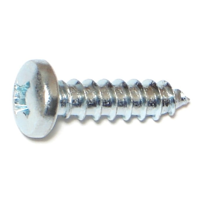 #14 x 1" Zinc Plated Steel Phillips Pan Head Sheet Metal Screws