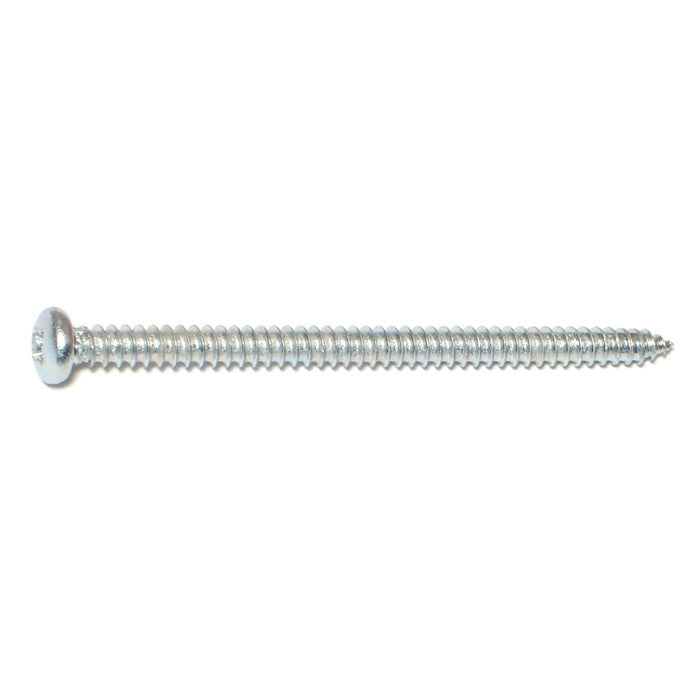 #10 x 3" Zinc Plated Steel Phillips Pan Head Sheet Metal Screws