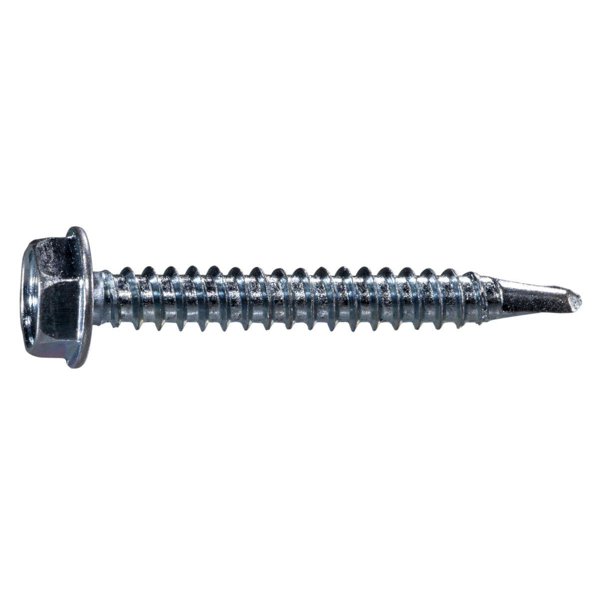 #10-16 x 1-1/2" Zinc Plated Steel Hex Washer Head Self-Drilling Screws