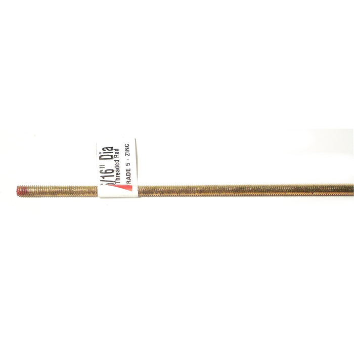 5/16"-18 x 36" Zinc Plated Grade 5 Steel Coarse Thread Threaded Rods