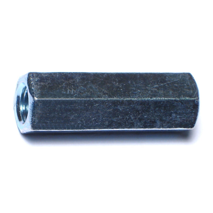 7/16"-14 x 5/8" x 1-23/32" Zinc Plated Steel Coarse Thread Rod Coupling Nuts