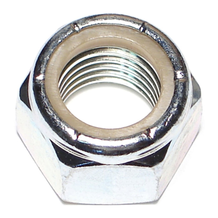 1"-8 Zinc Plated Grade 2 Steel Coarse Thread Nylon Insert Lock Nuts