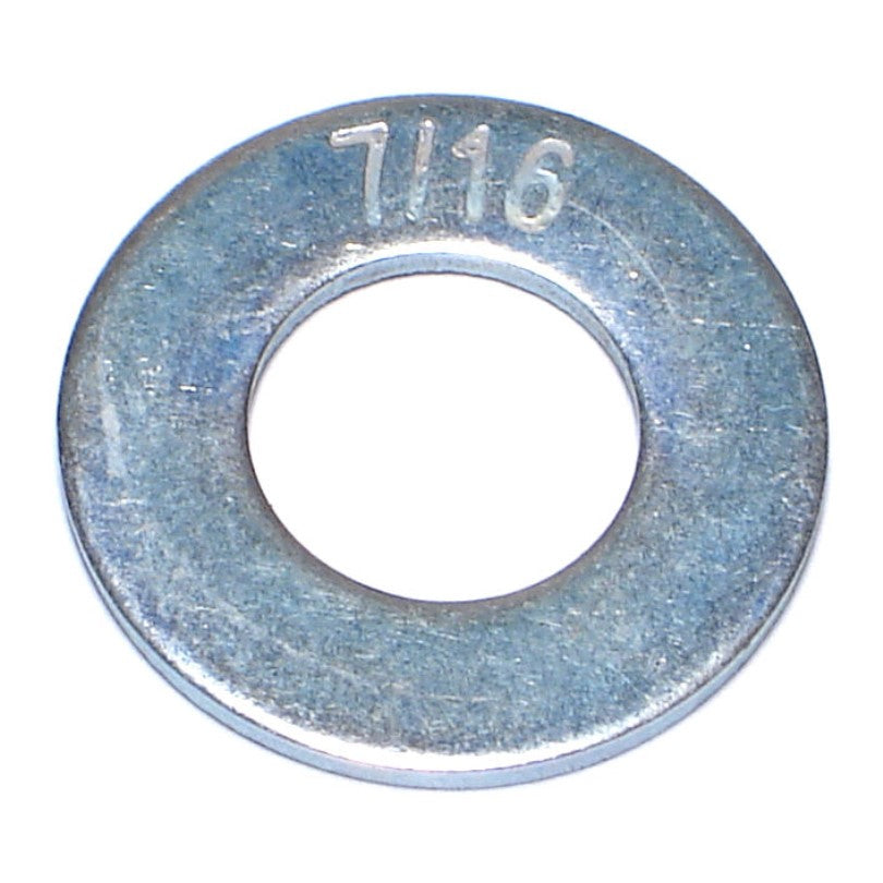 7/16" x 15/32" x 59/64" Zinc Plated Grade 8 Steel SAE Flat Washers