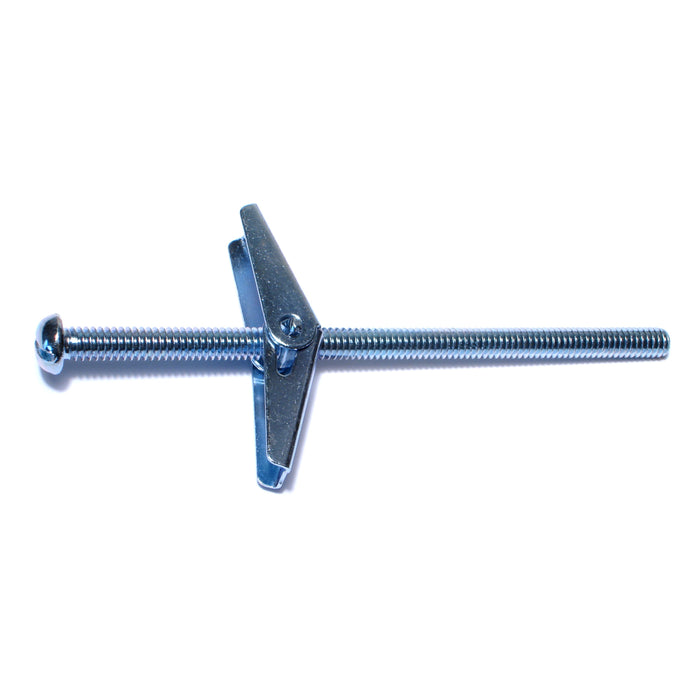 1/4"-20 x 5" Zinc Plated Steel Coarse Thread Slotted Round Head Toggle Bolts