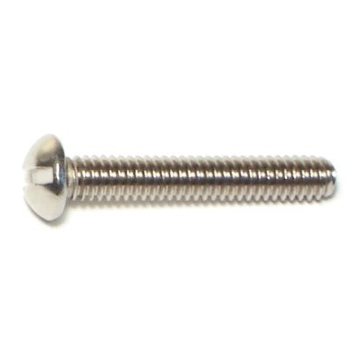 #8-32 x 1" 18-8 Stainless Steel Coarse Thread Slotted Round Head Machine Screws